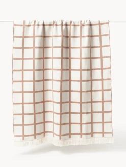 Westwing Collection Manta a cuadros con flecos Edison