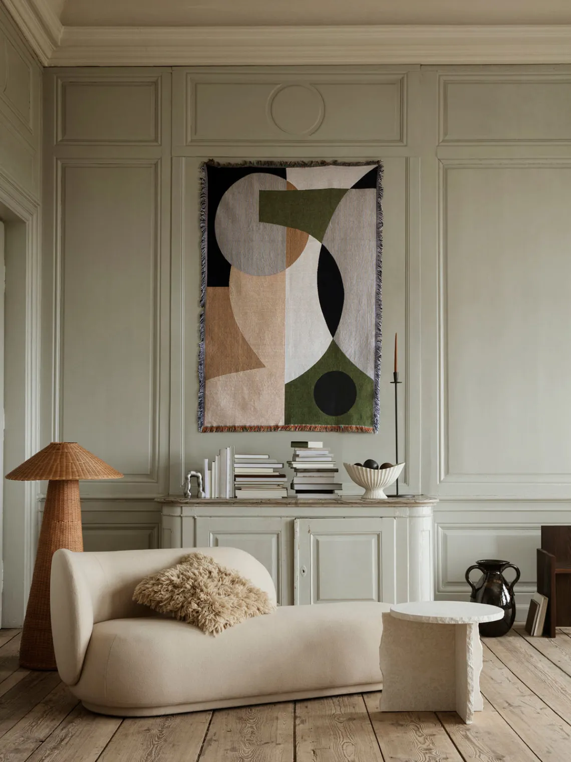 Ferm Living Manta de algodón ecológico Entire