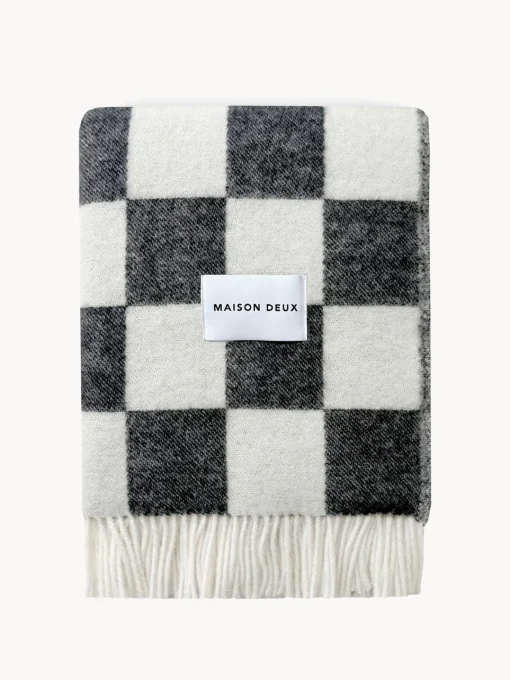 Maison Deux Manta de lana a cuadros Checkerboard