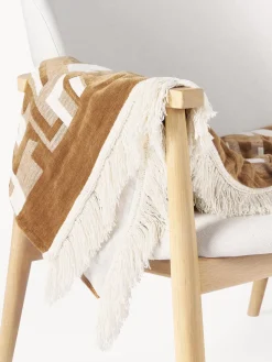 Westwing Collection Manta en tejido jacquard con flecos Fran^ Mantas