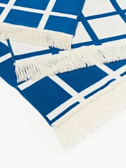 Westwing Collection Manta reversible a cuadros con ribete de flecos Edison