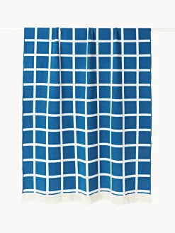 Westwing Collection Manta reversible a cuadros con ribete de flecos Edison