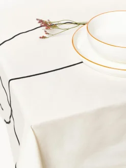 Westwing Collection Mantel con bordado abstracto Sue