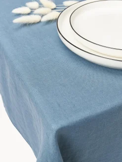 Westwing Collection Mantel de lino con ribete Kennedy