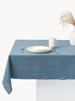 Westwing Collection Mantel de lino con ribete Kennedy