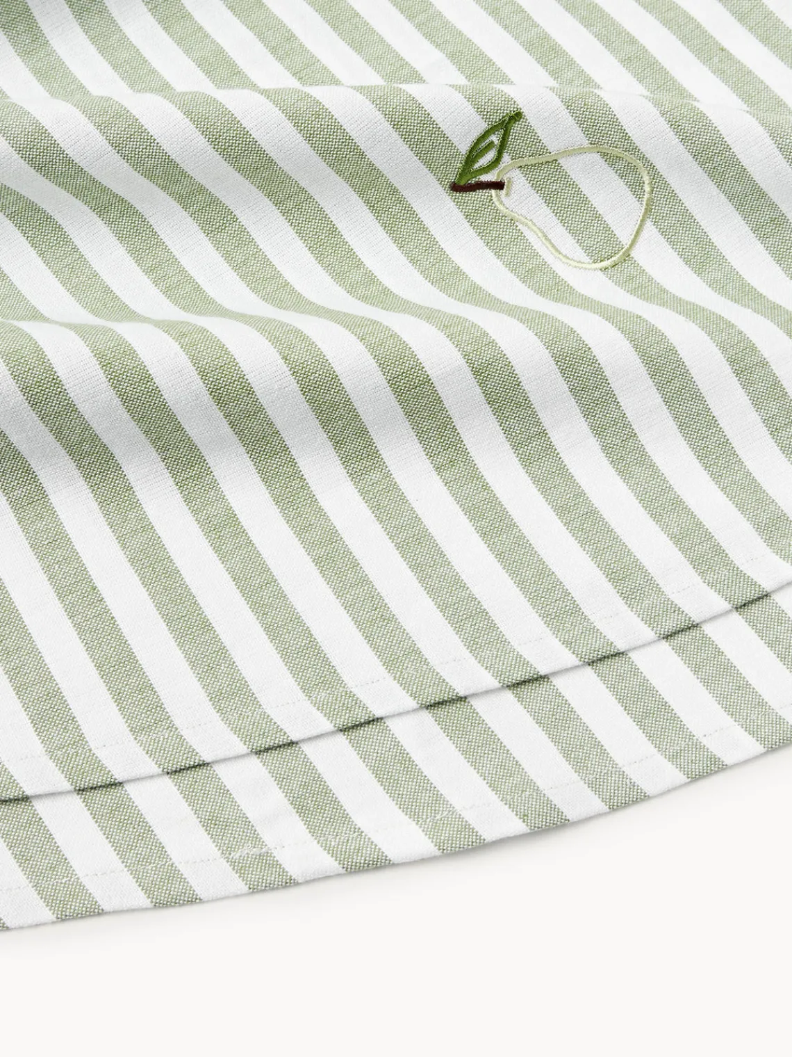 Westwing Collection Mantel redondo a rayas con motivos bordados Melony^ Manteles|Manteles