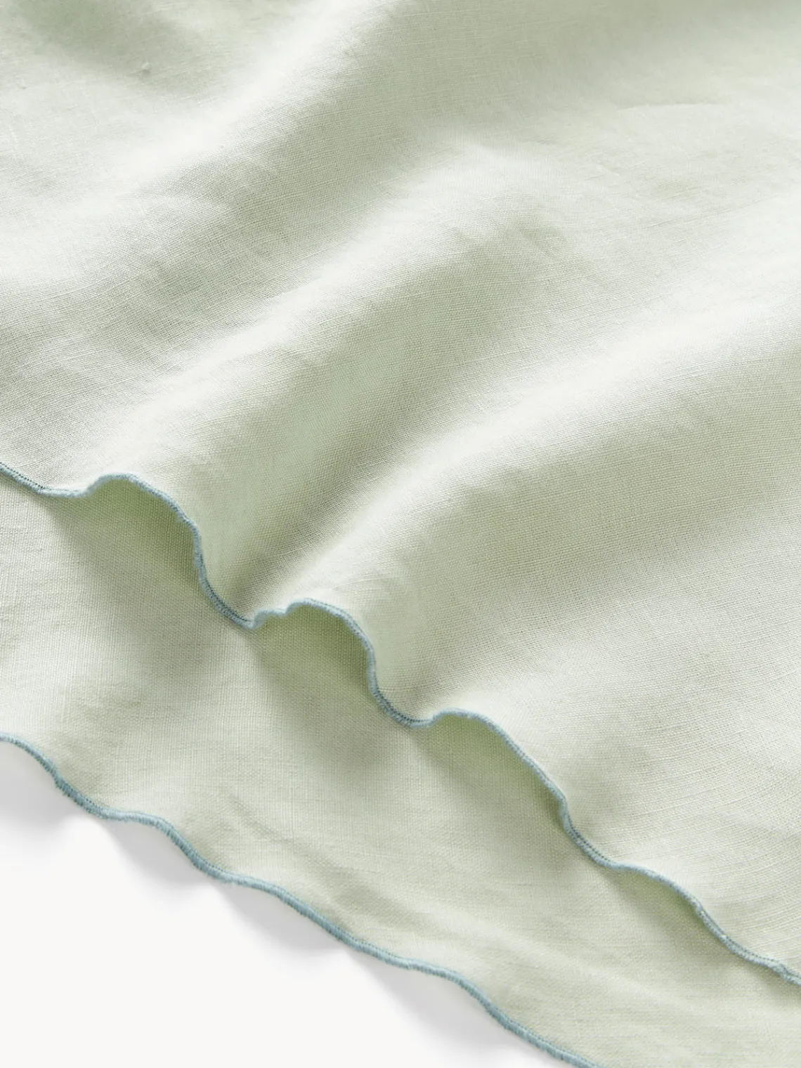 Westwing Collection Mantel redondo de lino con ribete Kennedy