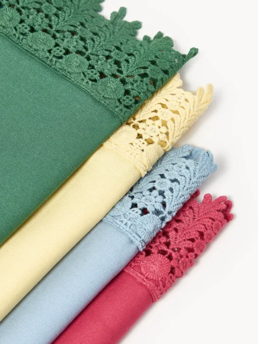 Westwing Collection Manteles individuales con ribete de encaje Flavia, 2 uds.^ Manteles Individuales|Manteles Individuales