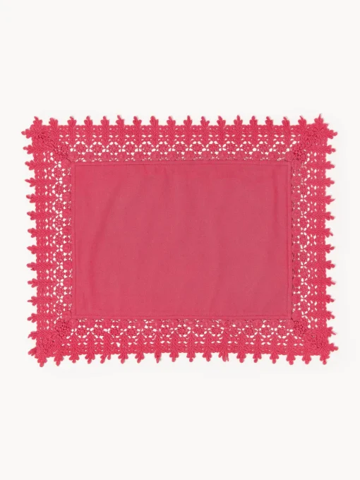 Westwing Collection Manteles individuales con ribete de encaje Flavia, 2 uds.