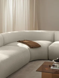 Westwing Collection Módulo de esquina redondo en tejido bouclé Sofia^ Sofás