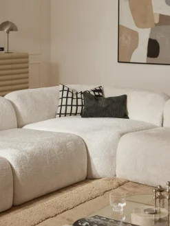 Westwing Collection Módulo de esquina redondo de borreguillo bouclé Wolke^ Sofás