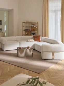 Westwing Collection Módulo de esquina redondo en tejido bouclé Anton