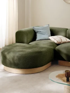 Westwing Collection Módulo de esquina sofá de borreguillo bouclé Natalie