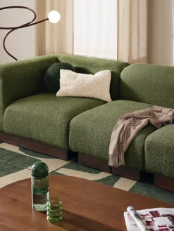 Westwing Collection Módulo de esquina sofá de borreguillo bouclé Natalie