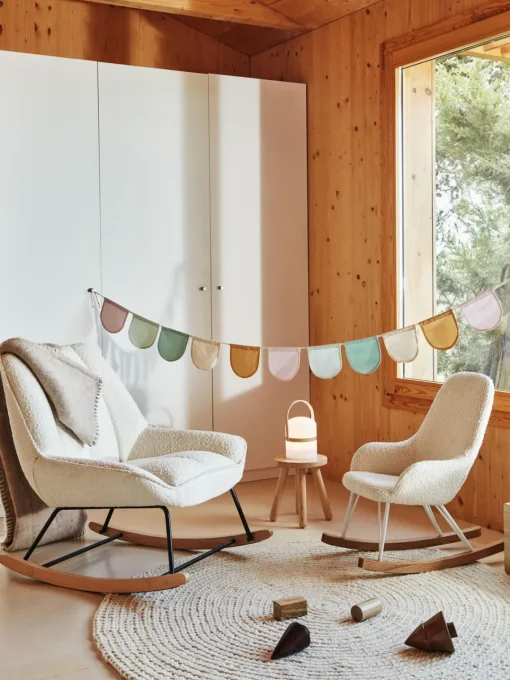 Niños Mecedora infantil en tejido bouclé Joey