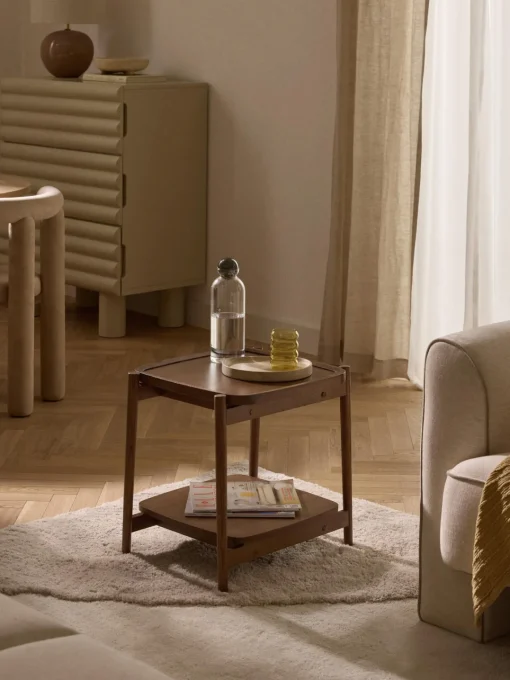 Westwing Collection Mesa auxiliar de madera Libby