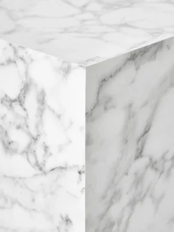 Westwing Collection Mesa auxiliar en look mármol Lesley