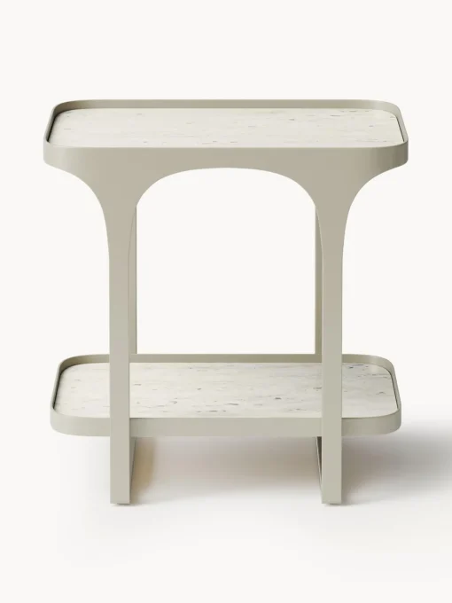 Westwing Collection Mesa auxiliar en look travertino Bella