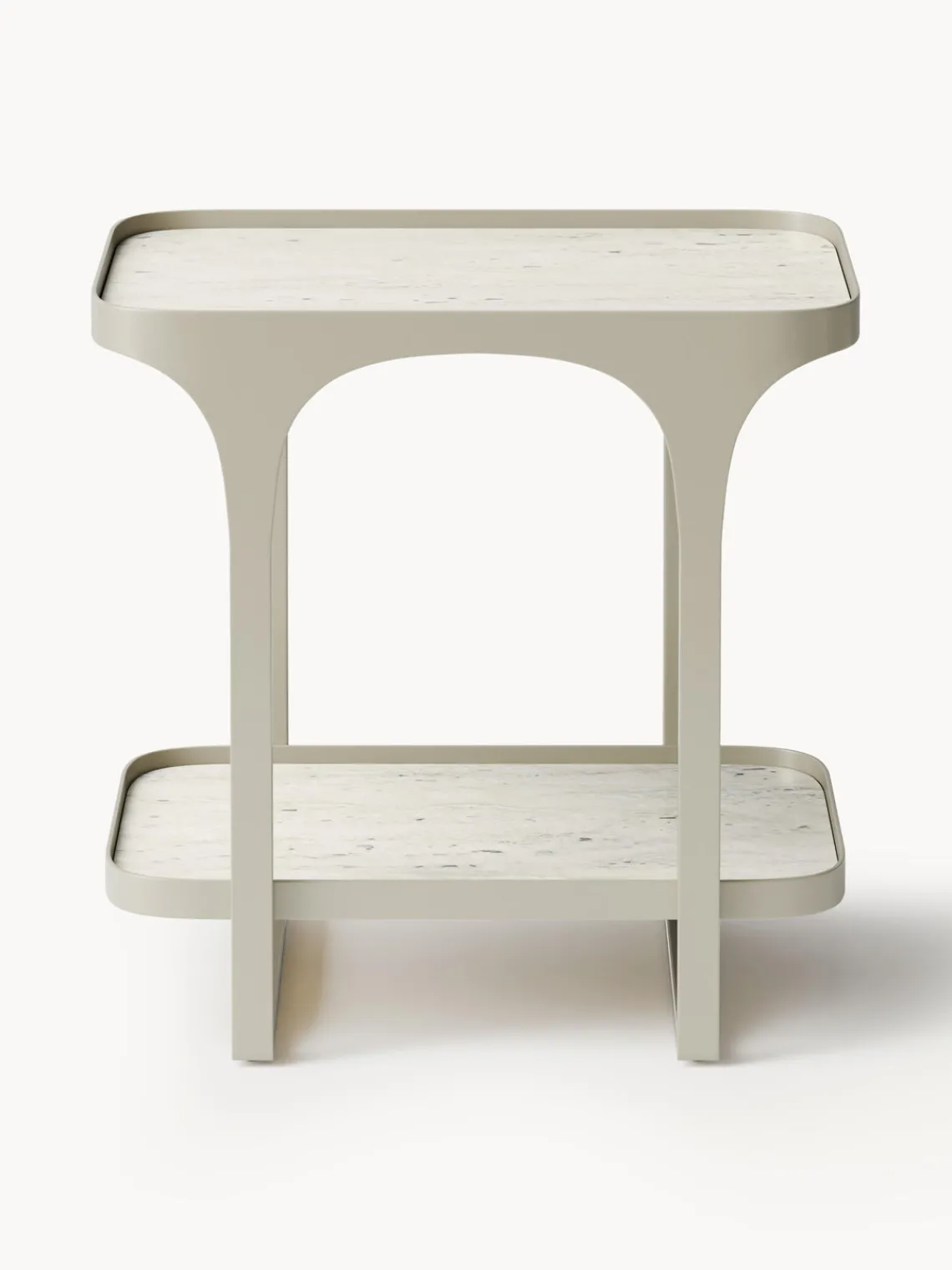 Westwing Collection Mesa auxiliar en look travertino Bella