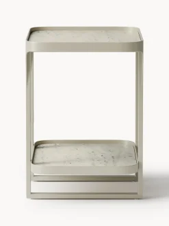Westwing Collection Mesa auxiliar en look travertino Bella