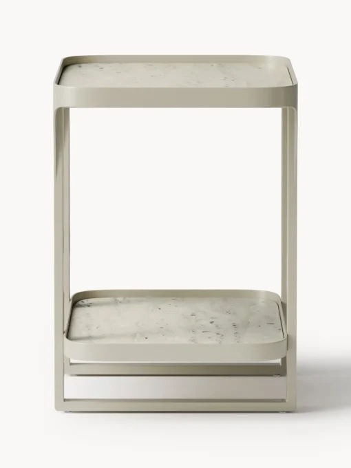 Westwing Collection Mesa auxiliar en look travertino Bella