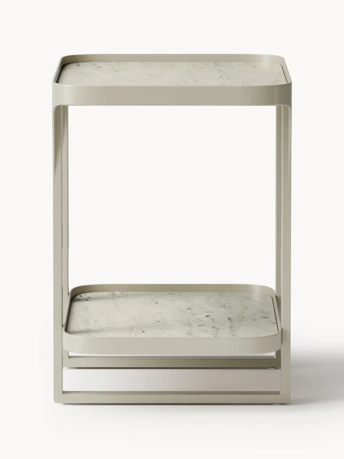 Westwing Collection Mesa auxiliar en look travertino Bella