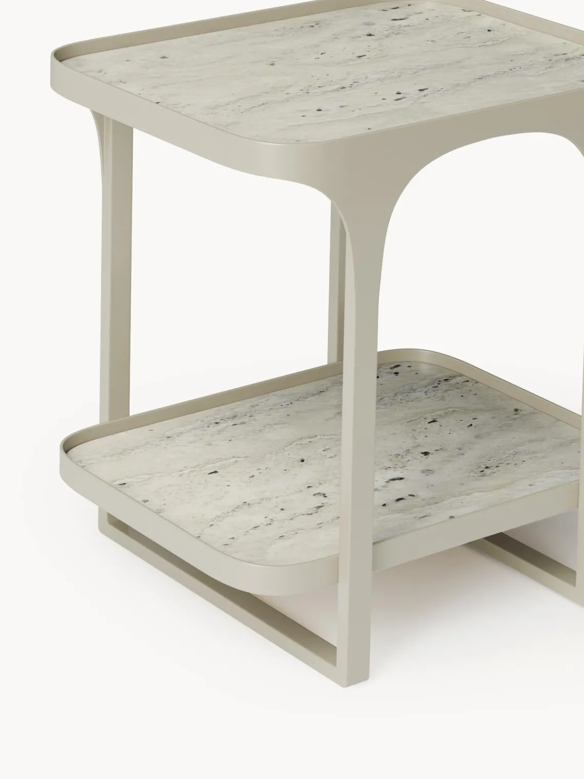 Westwing Collection Mesa auxiliar en look travertino Bella