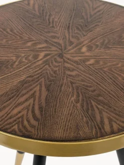 Mesa auxiliar redonda con tablero de madera Denise