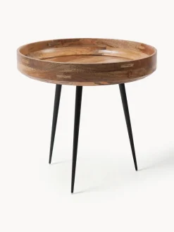Mater Mesa auxiliar redonda de madera de mango Bowl