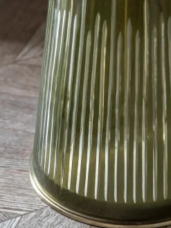 Mesa auxiliar redonda de vidrio soplado con tablero de mármol Turin