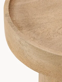 Westwing Collection Mesa auxiliar redonda de madera de mango Benno