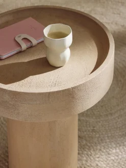 Westwing Collection Mesa auxiliar redonda de madera de mango Benno