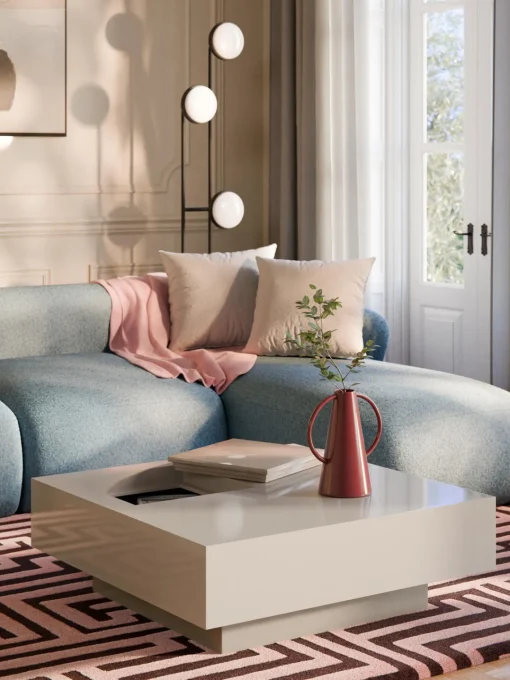 Westwing Collection Mesa de centro con espacio de almacenamiento Alessa, 80 cm