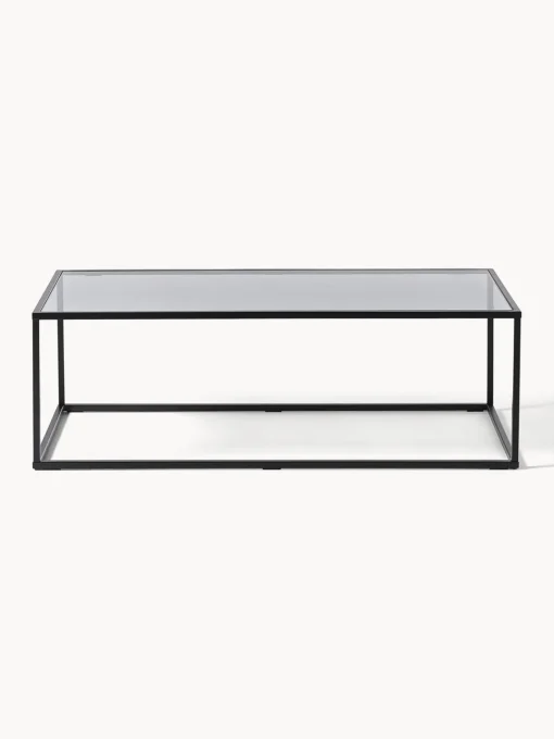 Westwing Collection Mesa de centro con tablero de vidrio Maya