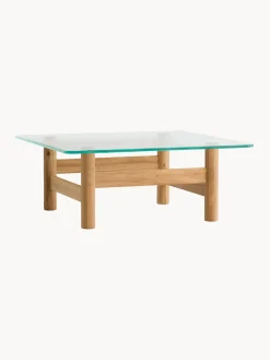 Audo Copenhagen Mesa de centro de madera de roble con tapablero de vidrio Brasilia^ Mesas De Centro|Mesas De Centro