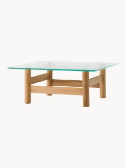Audo Copenhagen Mesa de centro de madera de roble con tapablero de vidrio Brasilia^ Mesas De Centro|Mesas De Centro