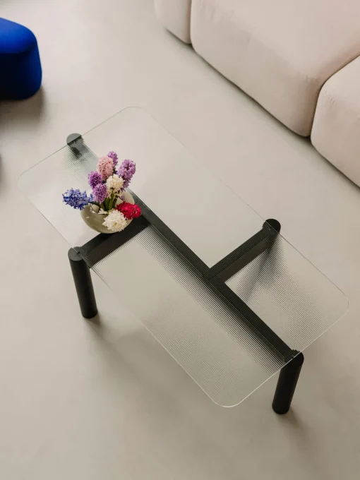 Noo.ma Mesa de centro de madera de haya con tablero de cristal Kob^ Mesas De Centro|Mesas De Centro