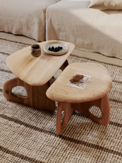 Ferm Living Mesa de centro de madera de roble Oar