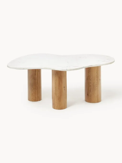 Westwing Collection Mesa de centro de mármol con forma orgánica Naruto