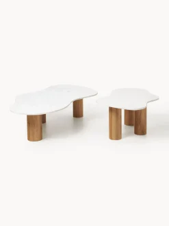 Westwing Collection Mesa de centro de mármol con forma orgánica Naruto