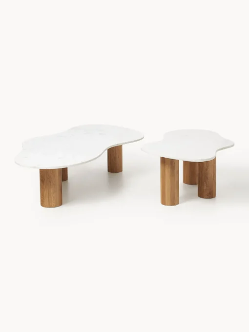 Westwing Collection Mesa de centro de mármol con forma orgánica Naruto