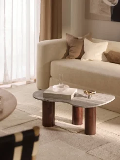 Westwing Collection Mesa de centro de mármol con forma orgánica Naruto, pequeña^ Mesas De Centro|Mesas De Centro