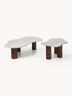 Westwing Collection Mesa de centro de mármol con forma orgánica Naruto, pequeña^ Mesas De Centro|Mesas De Centro