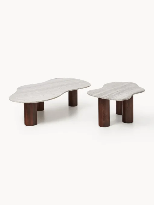 Westwing Collection Mesa de centro de mármol con forma orgánica Naruto, pequeña^ Mesas De Centro|Mesas De Centro