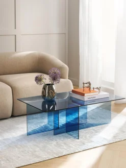 Westwing Collection Mesa de centro de vidrio Anouk, 102 cm