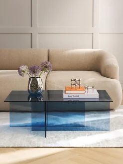 Westwing Collection Mesa de centro de vidrio Anouk, 102 cm