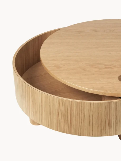 Ferm Living Mesa de centro redonda con espacio de almacenamiento Olles