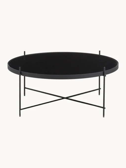 Zuiver Mesa de centro redonda Cupid, tablero de vidrio extraíble