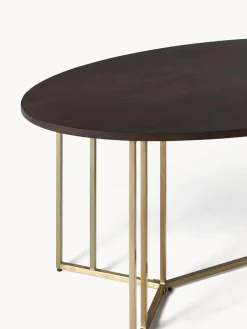 Westwing Collection Mesa de comedor ovalada de madera de mango Luca, tamaños diferentes