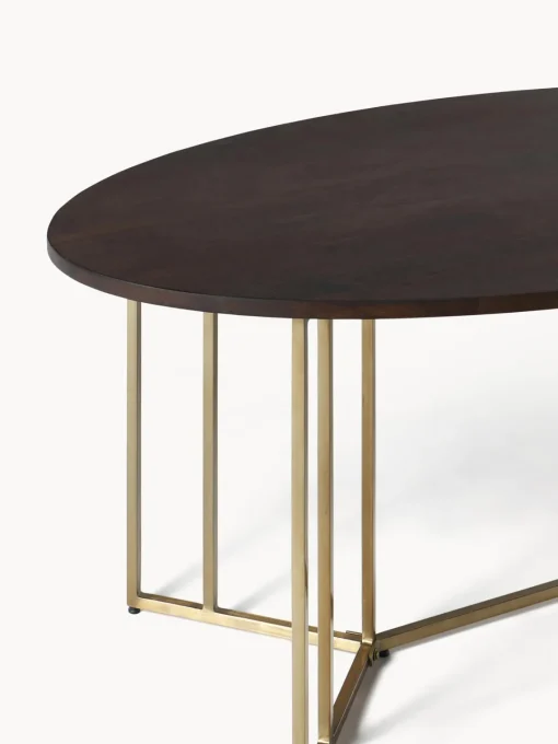 Westwing Collection Mesa de comedor ovalada de madera de mango Luca, tamaños diferentes